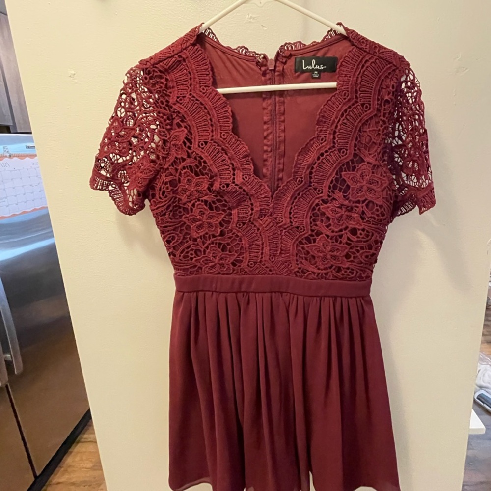 Lulus Burgundy Lace Dress